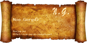 Noe Gergő névjegykártya